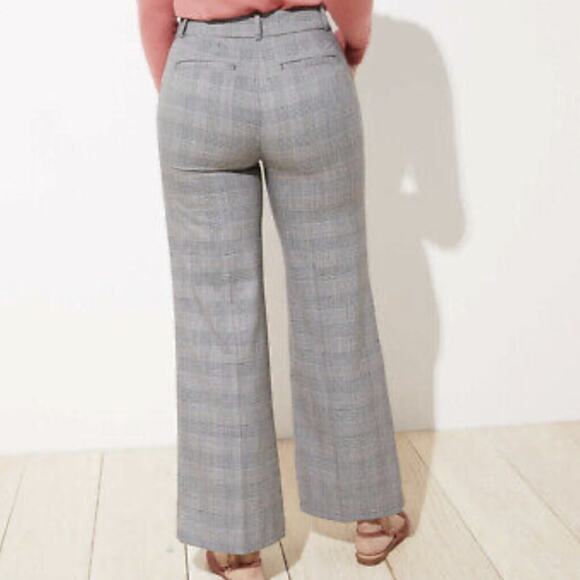NWOT LOFT Plaid Gray High Rise Pants Trousers 8us Flare - Picture 15 of 15
